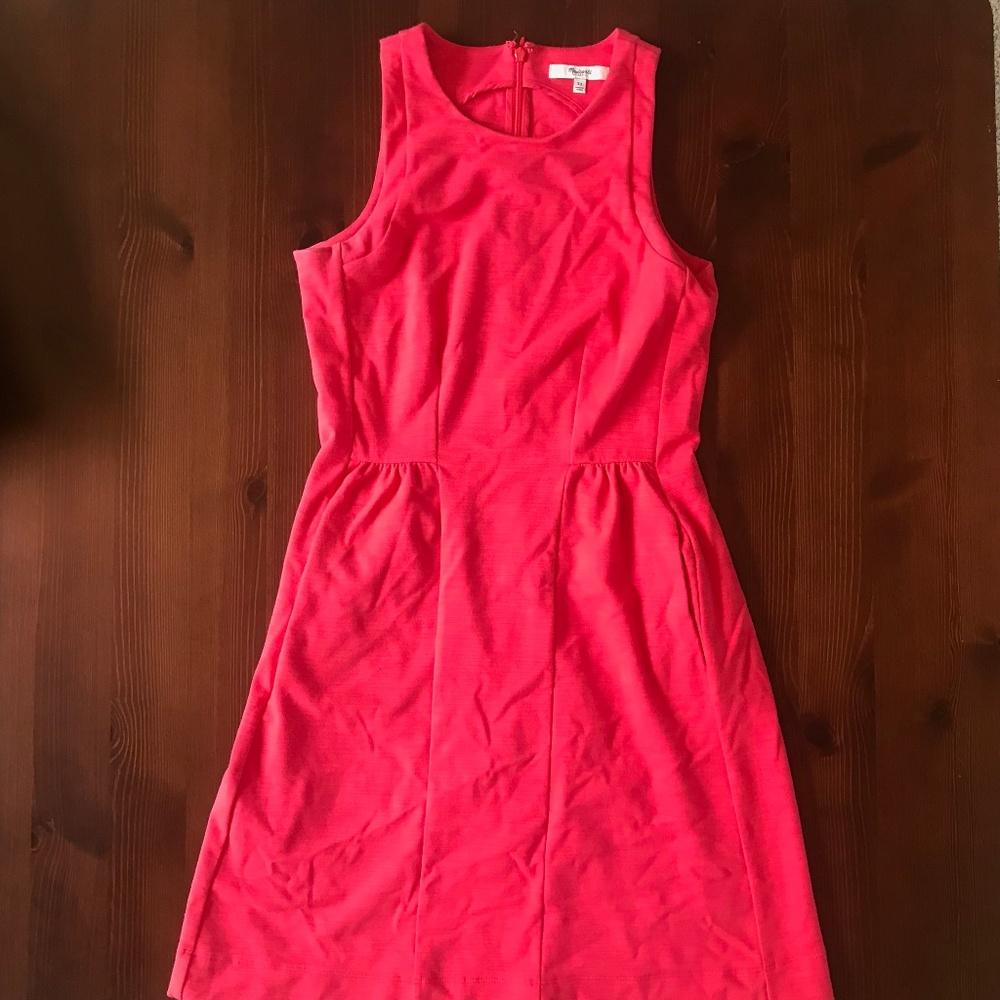 Madewell Red Fit and Flare Dress